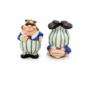 Vintage Anthropomorphic Chef Salt & Pepper Shakers Set 1992 Ceramic Cute